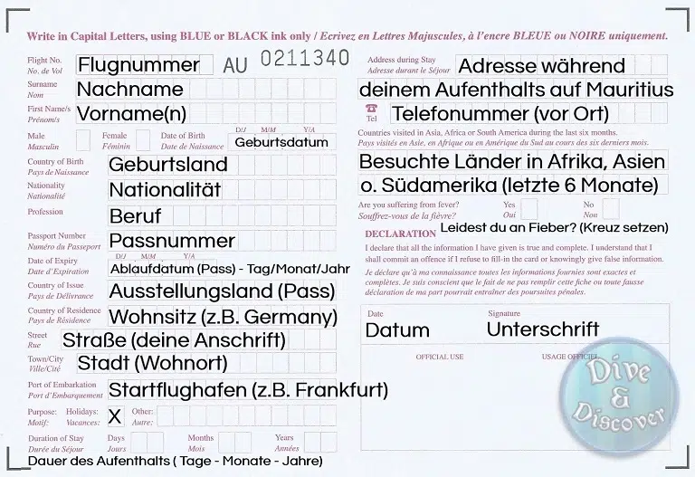 Mauritius-Einreisekarte-Ausfüllhilfe-deutsch